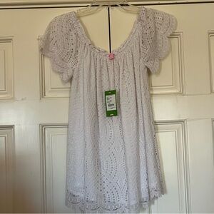 NWT LILLY PULITZER MARBLE TOP IN RESORT WHITE KNOTTY LACE. SIZE LARGE